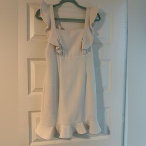 Elegant Cream Ruffle Dress